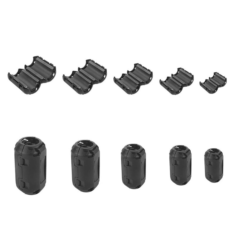 Mateda 80Pcs Clip-on Ferrite Ring Core RFI EMI Noise Suppressor Cable Clip for 3mm/5mm/7mm/9mm/13mm Diameter Cable Power Cord, Black - Image 4
